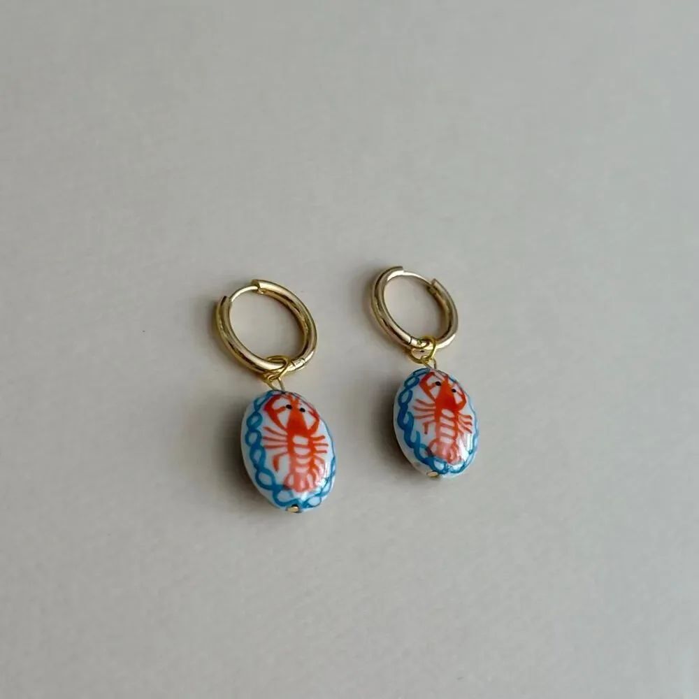 lobsterâhoop earrings D64 - Picture 5 of 6